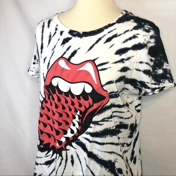 THE ROLLING STONES SPIKED TONGUE TIE DYE T-SHIRT - Picture 2 of 6